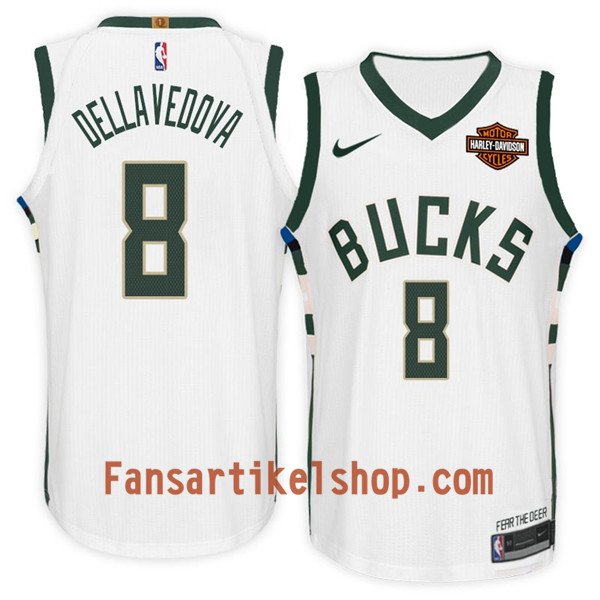 NBA Milwaukee Bucks Trikot Matthew Dellavedova 8 Nike 2017-18 Weiß Swingman - Herren NBA Milwaukee Bucks Trikot Matthew Dellavedova 8 Nike 2017-18 Weiß Swingman - Herren